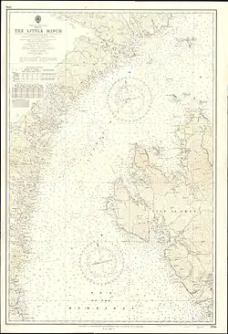 Carte nautique de 1958 de The Little Minch.