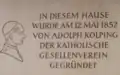 Plaque commémorative de la fondation de l'« association des compagnons » à Salzbourg.