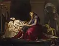 L'empereur Charlemagne au chevet de sa défunte épouse Fastrade, 1857, huile sur toile, 122&nbsp;×&nbsp;156,5&nbsp;cm, collection privée.