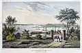 Lithographie de Bennelong Point et Fort Macquarie vers 1841.