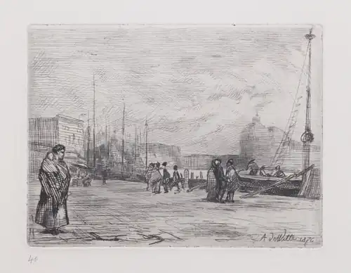 Vue de Venise, 1876 (Eau-forte ; Inv. Delchevalerie no&nbsp;40 ; 8,5&nbsp;×&nbsp;11,5&nbsp;cm)