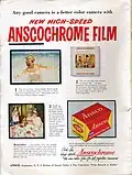 Réclame pour une pellicule Ansco en 1954.