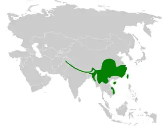 Description de l'image Aegithalos concinnus distribution map.png.