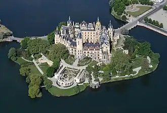 château de Schwerin, en Mecklembourg-Poméranie-Occidentale, Allemagne.