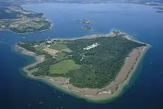 Vue aérienne d'Herrenchiemsee.