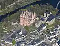 Vue aérienne de la cathédrale et du château