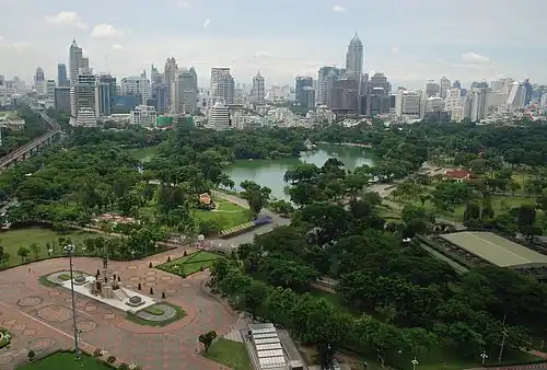 Vue aérienne du Parc Lumphini