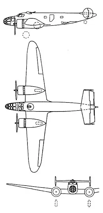 vue en plan de l’avion