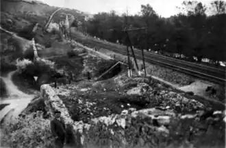 Le kilomètre 311 à La Combe-aux-Fées en 1934.