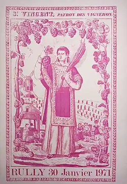 Affiche de la Saint-Vincent Tournante 1971 à Rully (Bourgogne, France).