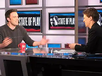 Ben Affleck sur le plateau du Rachel Maddow Show
