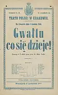 Affiche, 1866, Théâtre Polski de Cracovie