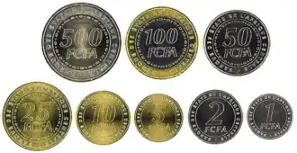 Les nouvelles pièces en francs CFA-CEMAC (avers).