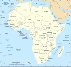 Carte des États d'Afrique, après la Colonisation.