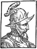 Le roi légendaire Agelmund dans l'ouvrage "Prosopographiae heroum atque illustrium uirorum totius Germaniae" d'Heinricus Pantaleon (1565)