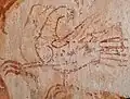 Vraisemblablement cet aigle (dessiné deux fois) est antérieur au reste de la représentation de Saint-Léonard