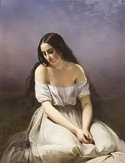 Étude de femme ou Une jeune fille à genoux, Aimée Brune-Pagès, 1839