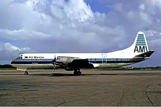 Un Lockheed L-188 Electra d':Air Manila (en), semblable à celui impliqué dans l'accident.