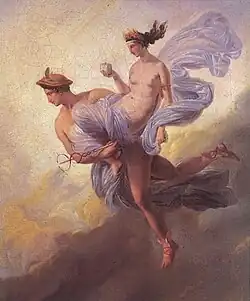 Pandore emportée par Mercure, Jean Alaux (1786-1864).