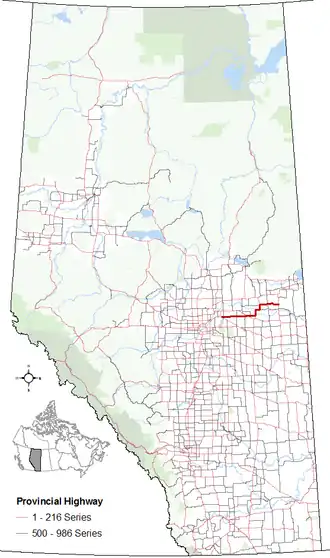 Carte de la Route 29 (Alberta).