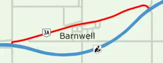 Route 3A près de Barnwell