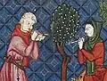 Représentation médiévale d'un joueur d'alboka dans une enluminure des Cantigas de Santa María (XIIIe&nbsp;siècle).