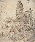 Esquisse du tableau, encre brun-noir sur papier (33,2&nbsp;×&nbsp;27,4&nbsp;cm), 1526