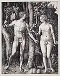 Adam et Ève, gravure de 1504