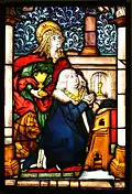 Albert IV agenouillé et protégé par saint Jean, vitrail de l'église conventuelle, aujourd'hui au musée national de Bavière
