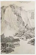 Wang Shimin, 1666. Album illustrant les poèmes de Du Fu. Encre et couleurs sur papier, H. 39 cm.