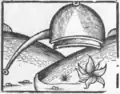 Chapiteau de type "alambic", en verre