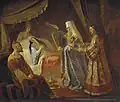 Le Métropolite Alexis soigne la reine Tatar Taidula de sa cécité tandis que Djanibeg observe, Yakov Kapkov (1816-54).