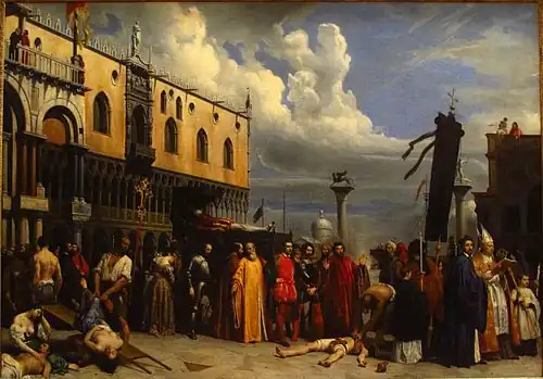 Honneurs funèbres rendus au Titien, mort à Venise pendant la peste de 1576, 1832, Paris, musée du Louvre.