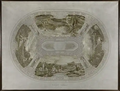 Les Saisons par Alexandre Séon. Décor du plafond. Projet retenu.