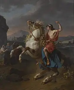 Alexandre domptant Bucéphale,  Nicolas-André Monsiau, 1787.