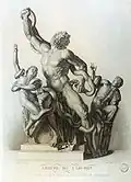 Gravura com reprodução do Grupo de Laocoonte, século XIX. Museu Dom João VI