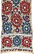 Broderie de soie dite point d'Alger du XVIIIe&nbsp;siècle