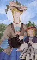 Mère et fille au jardin, 1932.