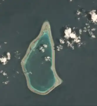 Image satellite du récif Alicia Annie prise par la NASA en 1999.