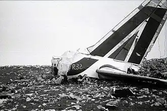 La section arrière du Douglas DC-8 d'Alitalia après l'accident.