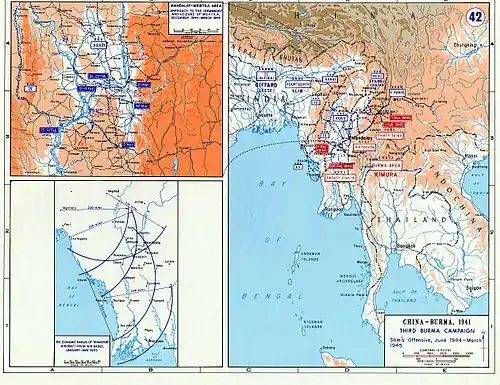 Carte de la Birmanie en 1945.
