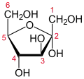 Formule de Haworth du α-D-fructofuranose.