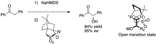 Hydroxylation d'oxaziridine asymmetrique.