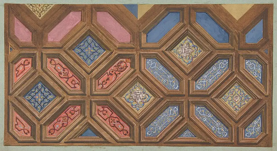 Modèles alternatifs pour la décoration d'un plafond à caissons. Avec Eugène-Pierre Gourdet, n. d. (Metropolitan Museum of Art).