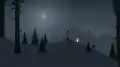 Capture d'écran du jeu, montrant le camp d'un ancien la nuit (un tipi et un feu de camp).