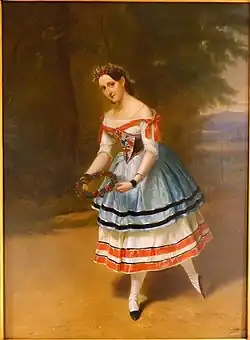 Amalie Dub dans le rôle d'Ännchen dans Der Freischütz de Carl Maria von Weber,Huile sur toile,Musée d'État de Brunswick.