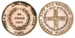 Médaillon commémorant l'invasion de l'île d'Amelia le 29 juin 1817