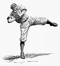 Caricature représentant un joueur de baseball.