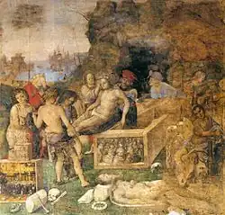 Sépulture de Valérien et Tiburce, Oratoire de sainte Cécile où l'on retrouve le souci du détail de l'enlumineur chez Aspertini