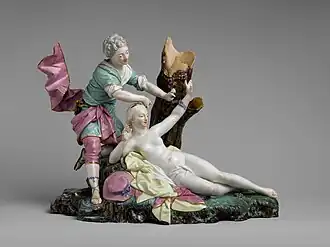 Amintas libérant Sylvia, porcelaine par Melchior, c. 1770,MET, New York